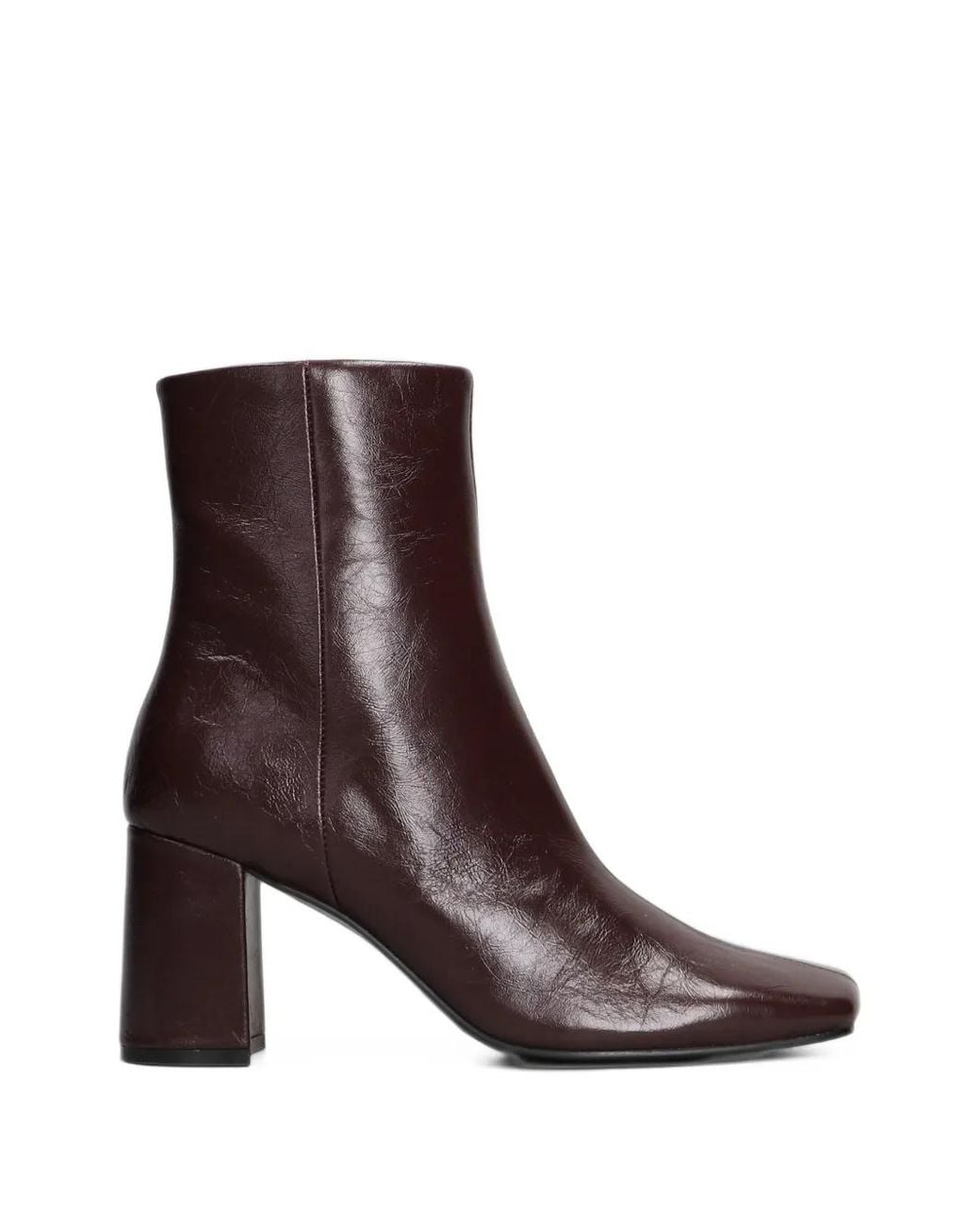 Bibi Lou Brown Square-Toe Ankle Boots