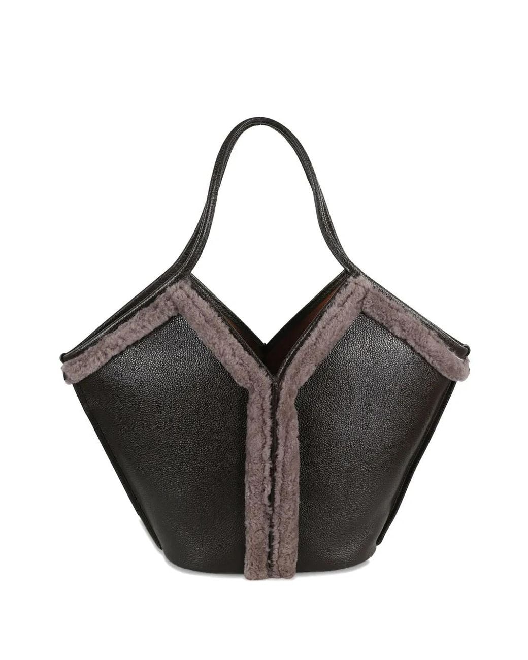 Hereu Black Calella Leather Shopping Bag