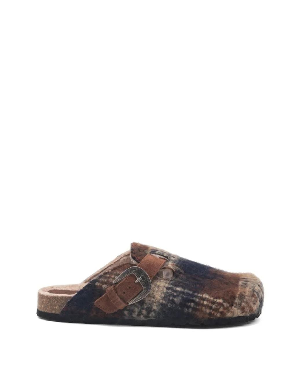 Faliero Sarti Brown Patterned Buckle Strap Sandals