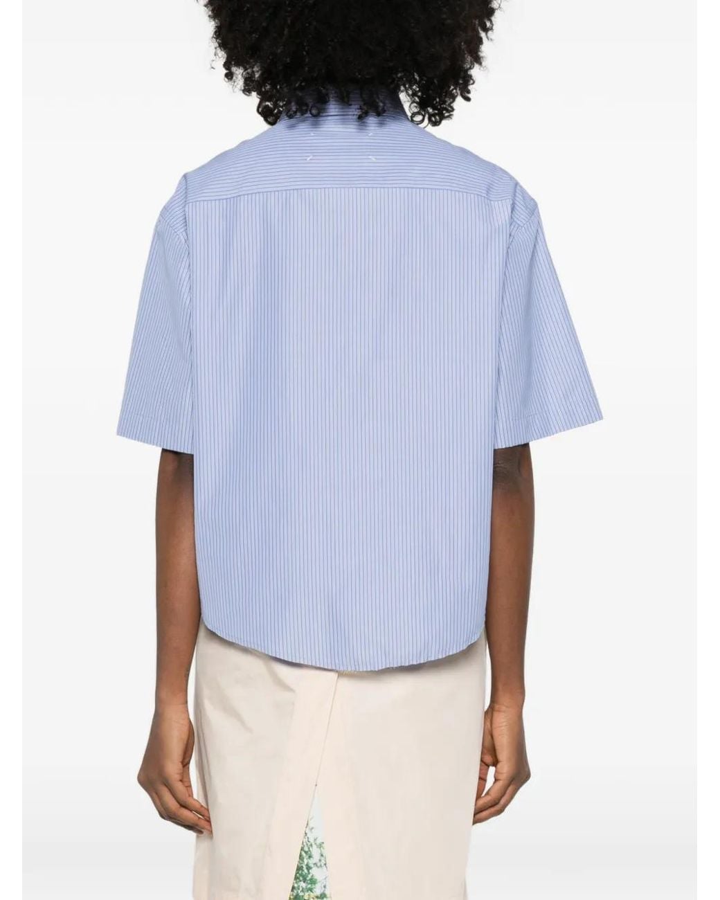 Maison Margiela Blue Regular Stripe Shirt