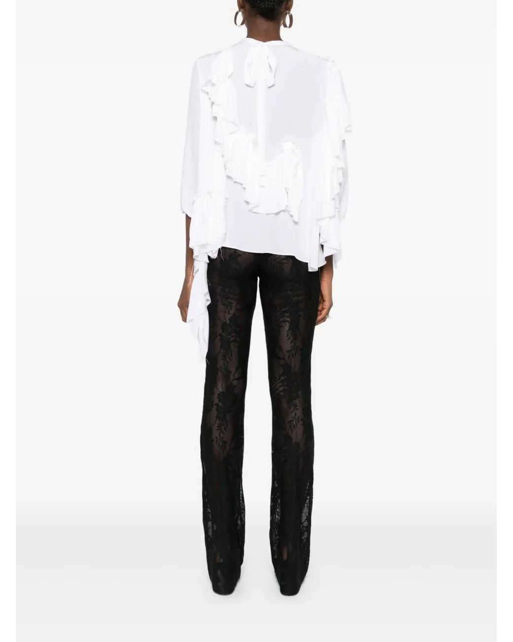 ALAINPAUL White Ruffled Top