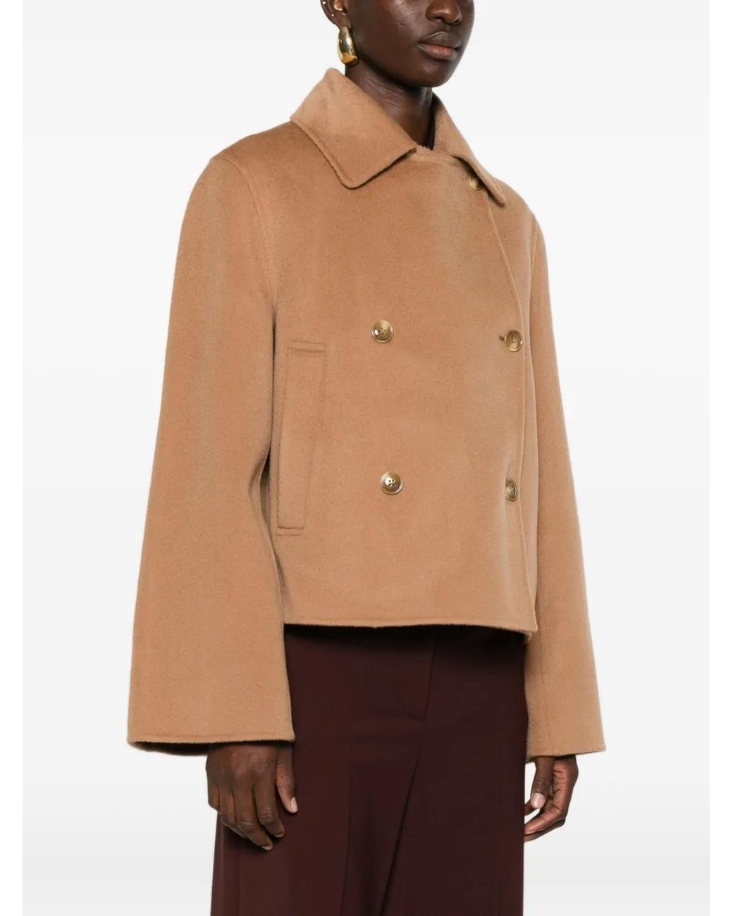 Semicouture Natural Double-Breasted Peacoat