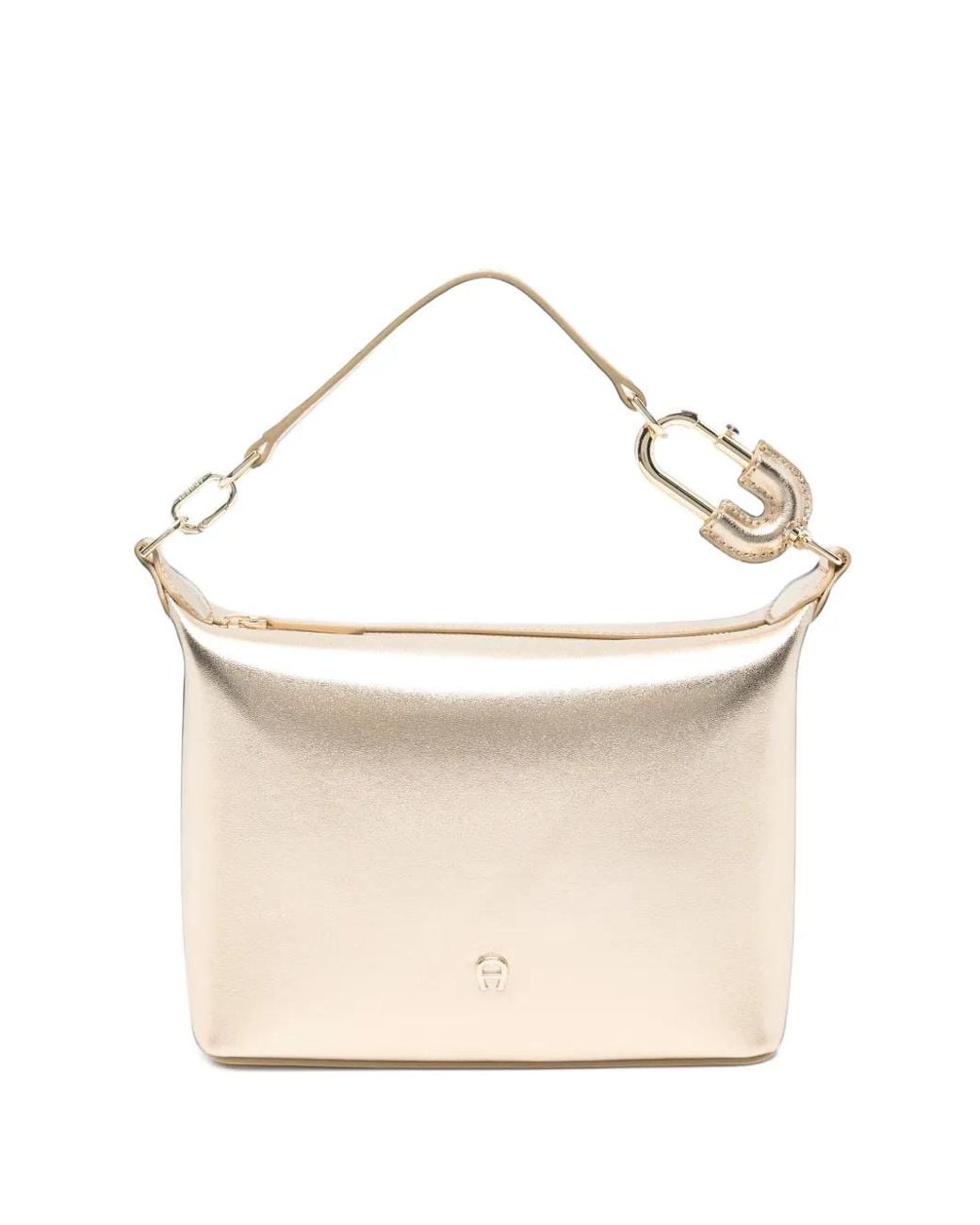 Aigner White Fashion Metallic Logo-Plaque Tote Bag