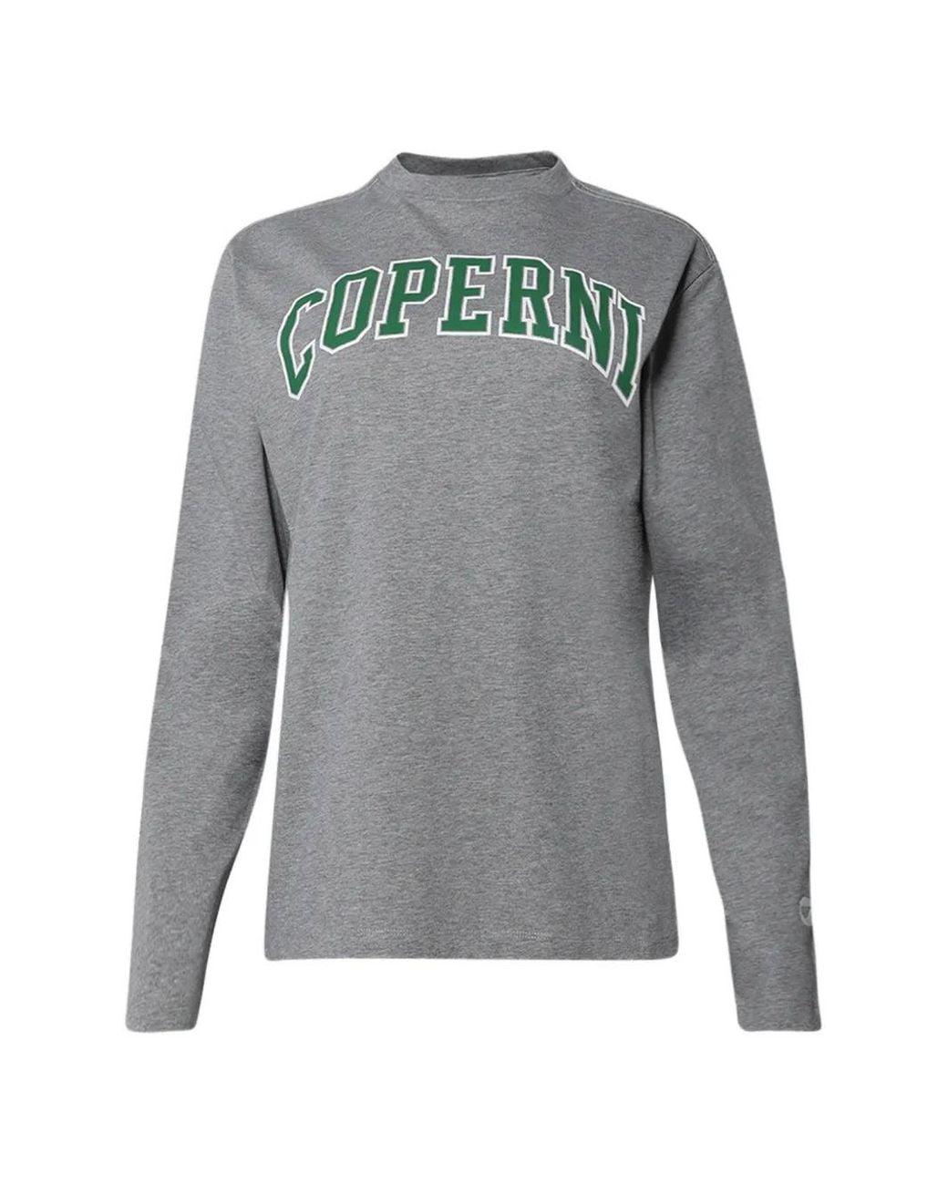 Coperni Gray Logo-Print Long-Sleeve T-Shirt