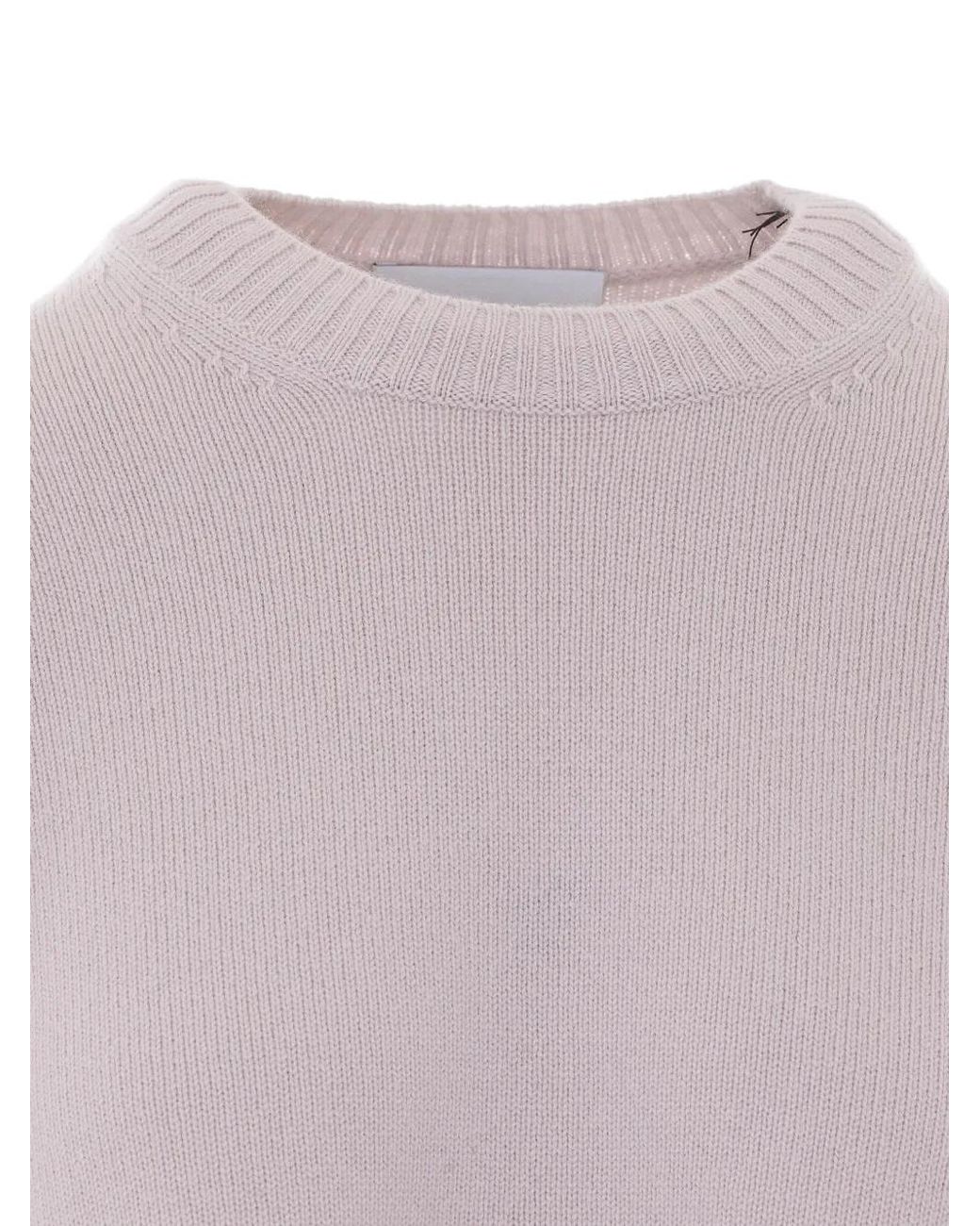 Alpha Studio Purple Ribbed-Trim Sweater