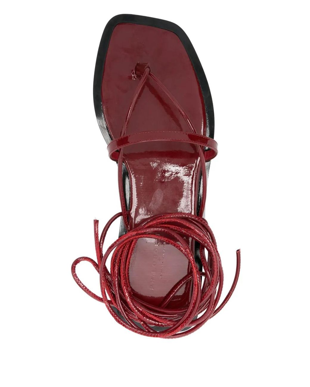 Philosophy Di Lorenzo Serafini Brown Patent Flat Sandals