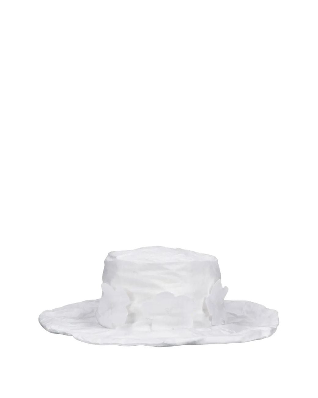 Scha White Floral-Appliqué Hat