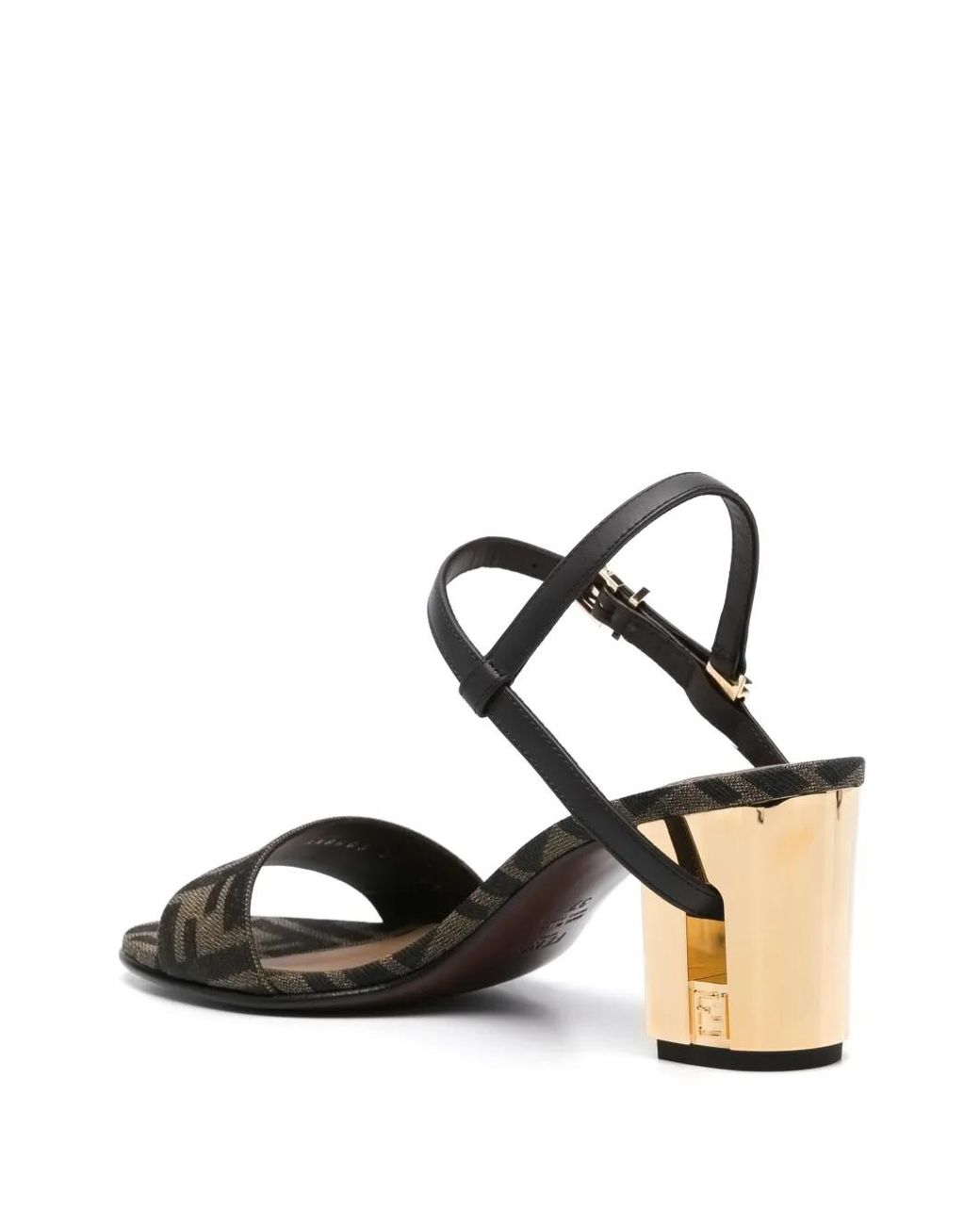 Fendi Black Delfina Heel Sandals