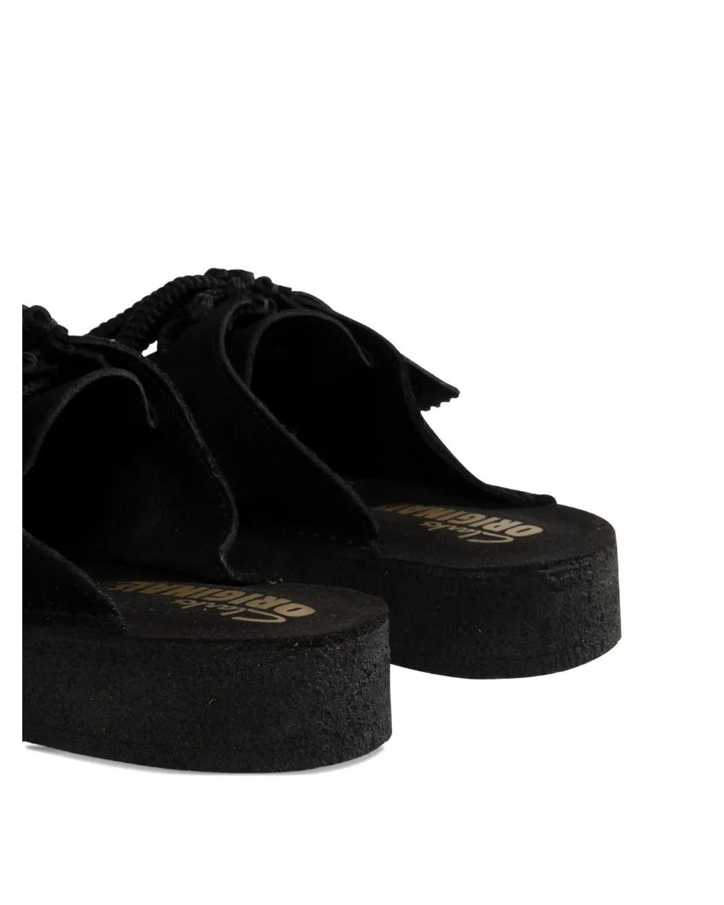 Clarks Black Nomad Suede Slip-On Mules