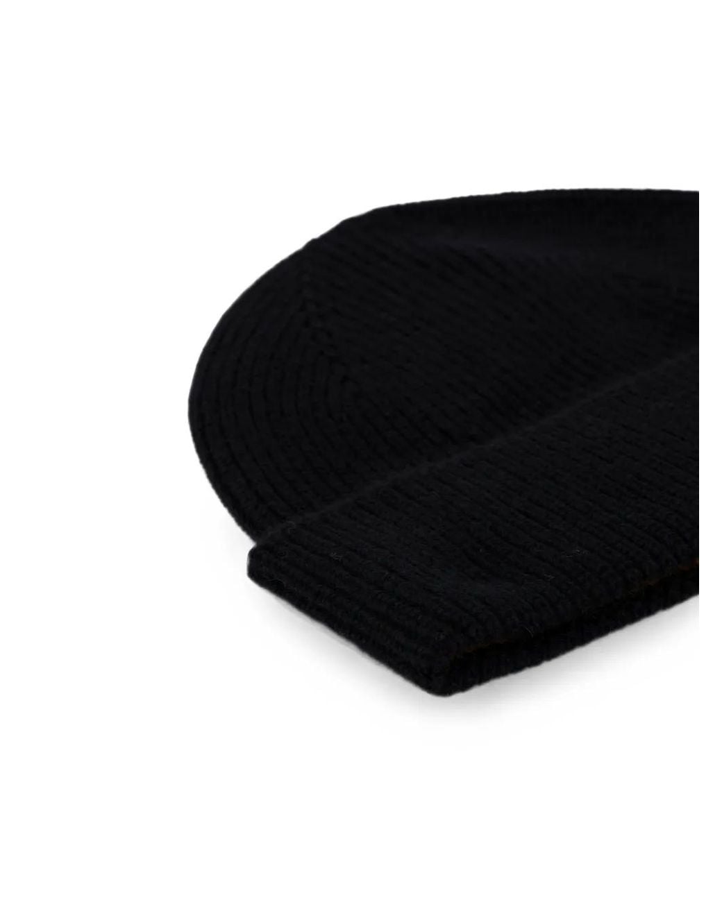 Zegna Black Ribbed-Knit Cashmere Beanie Hat for men