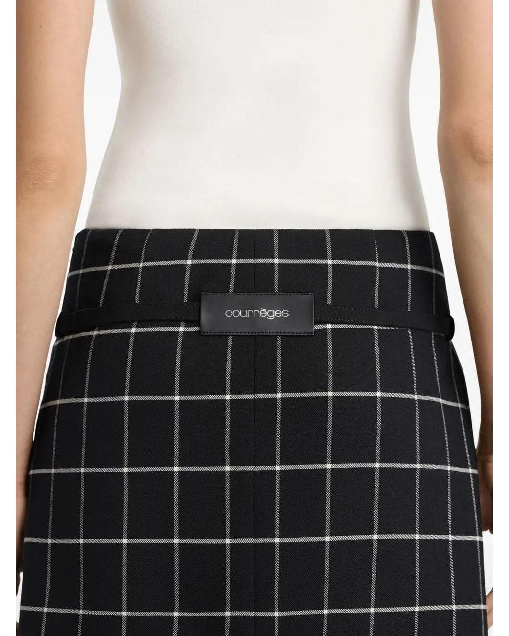 Top Con Mezza Zip E Logo di Courreges in White