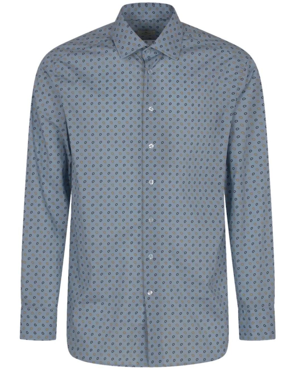 Etro Blue Paisley-Print Shirt for men