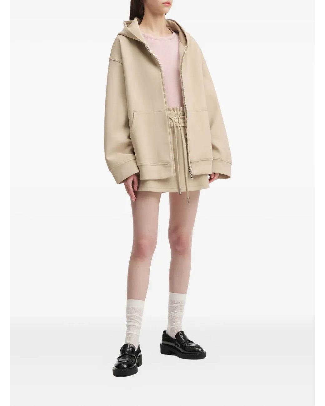 B+ AB Natural Zip-Front Hoodie