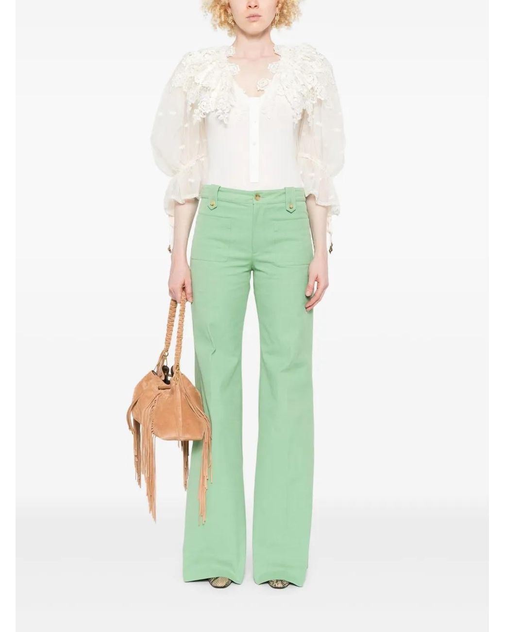 Chloé Green Cotton Pants