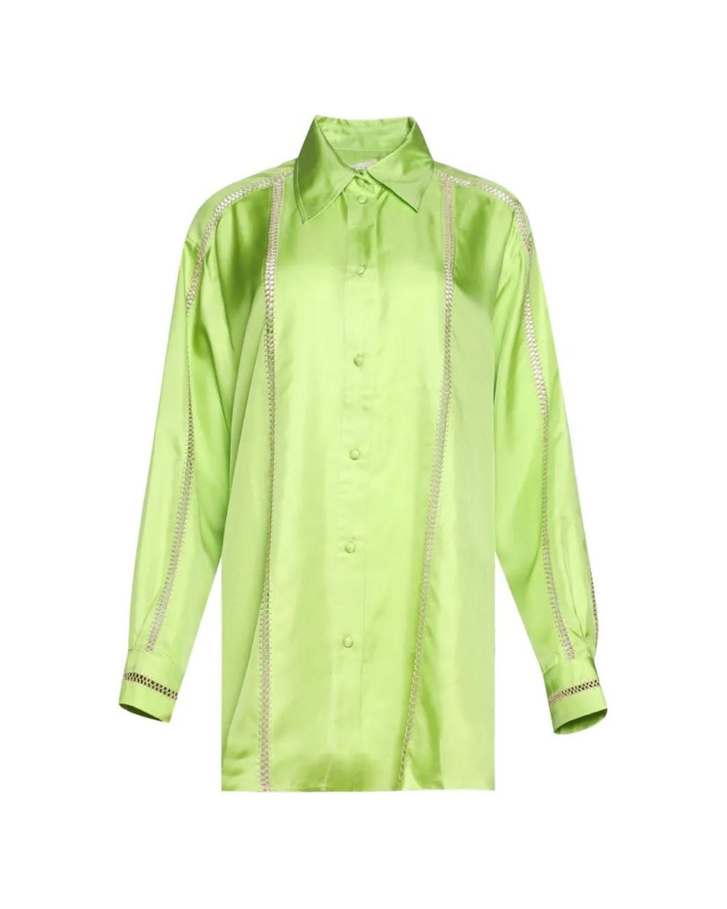 DIOTIMA Green Bridgetown Open-Knit-Detail Shirt