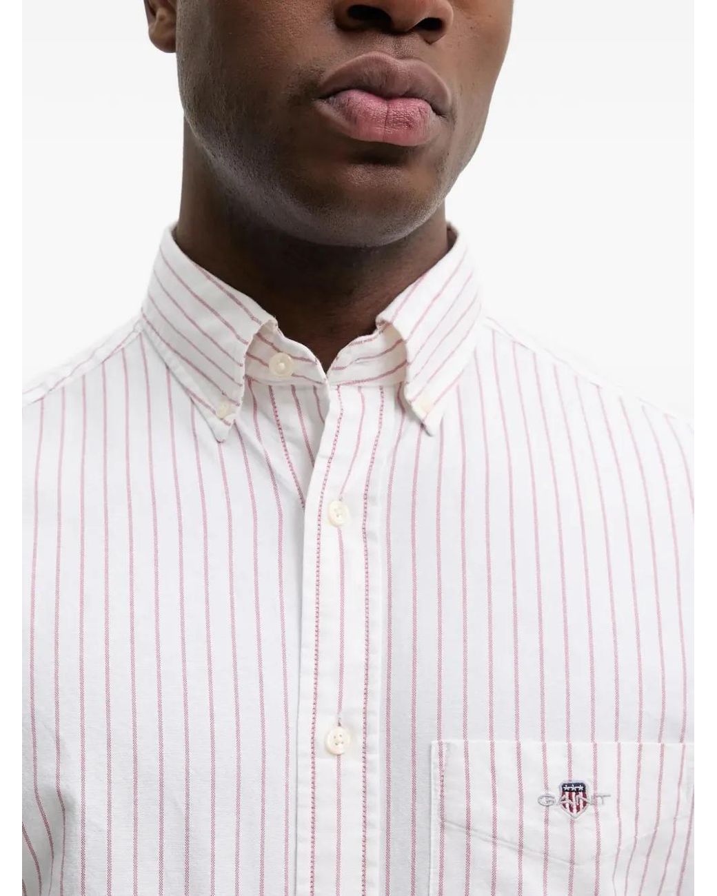 Gant White Pocket Striped Shirt for men