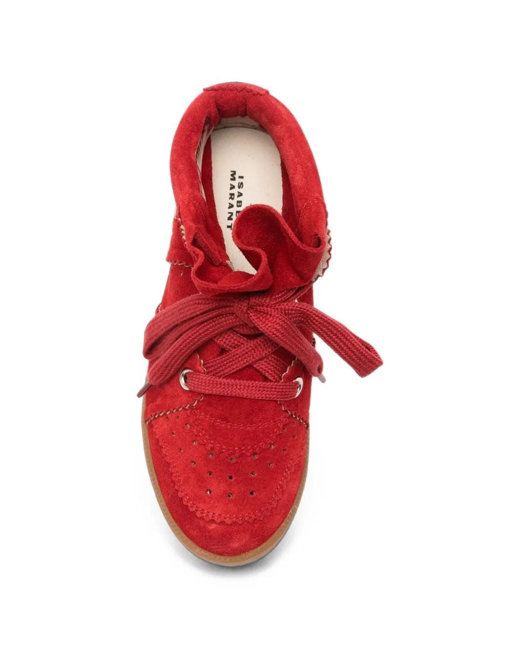 Isabel Marant Red Bobby Wedge Sneakers