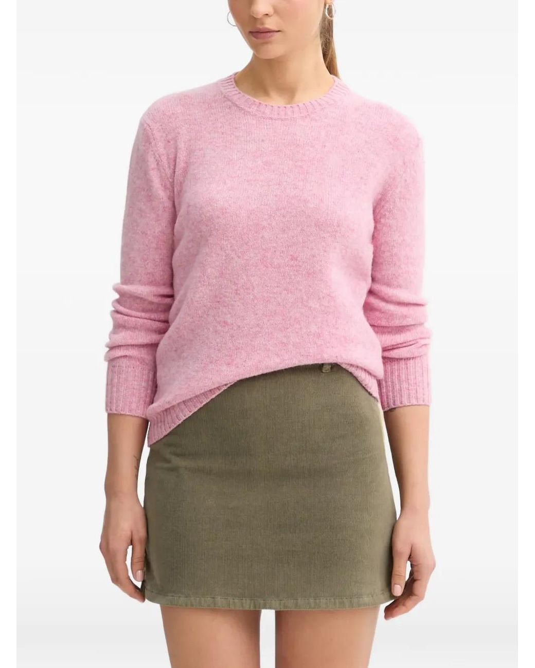 Benetton Pink Crew-Neck Wool Sweater