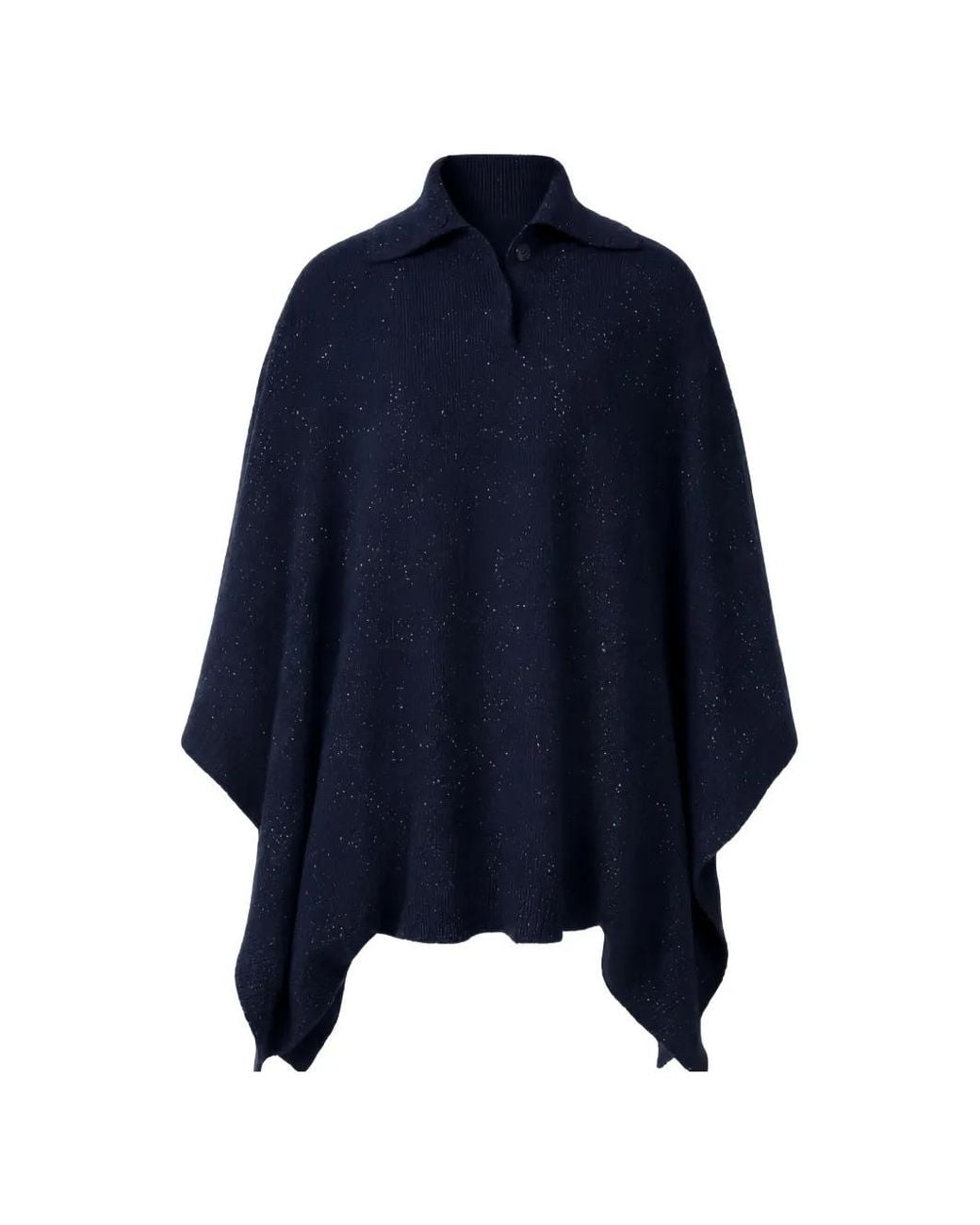 Fabiana Filippi Blue Poncho En Maille