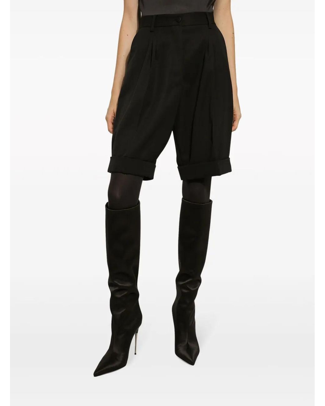 Dolce & Gabbana Black High-Waisted Tailored Shorts