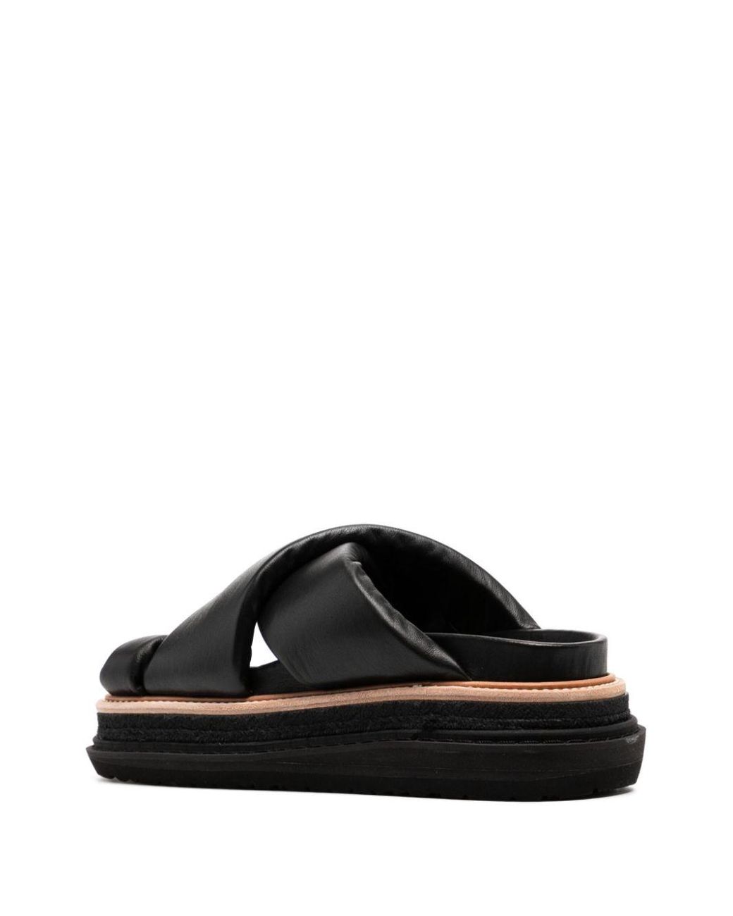Sacai Leather Padded Multi-Sole Sandals in Black for Men | Lyst