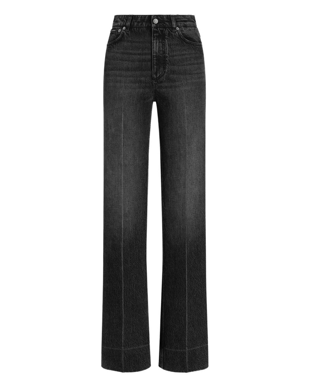 Dolce & Gabbana Black Logo-Plaque Jeans
