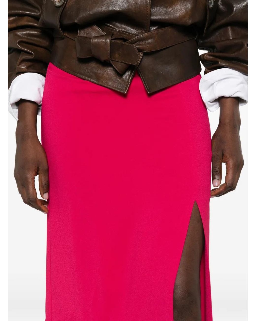 Valentino Garavani Pink Zip-Fastening Midi Skirt
