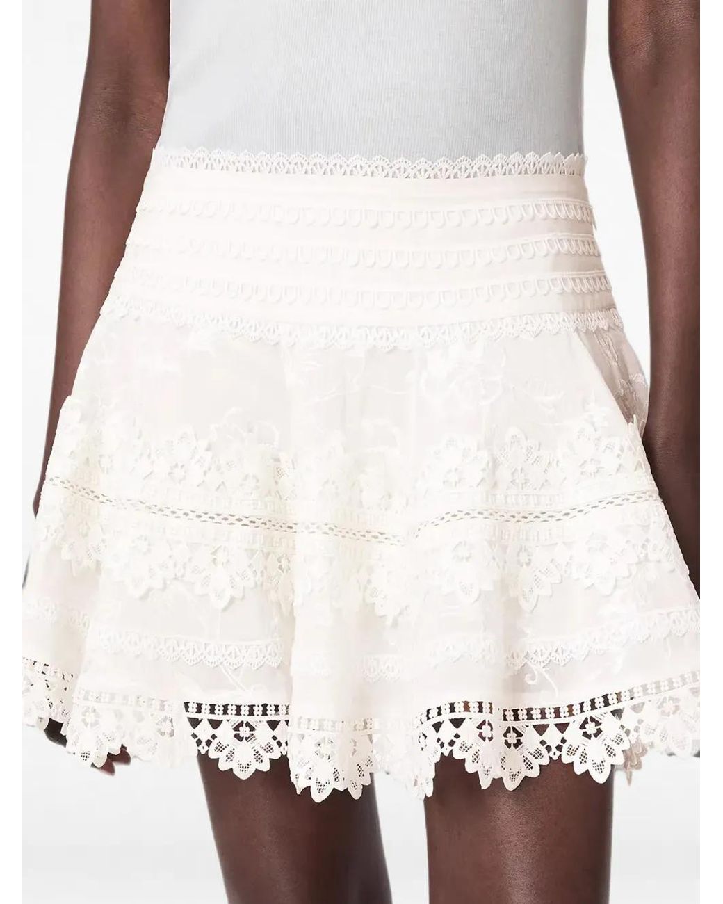 AllSaints White Lillith A-Line Mini Skirt