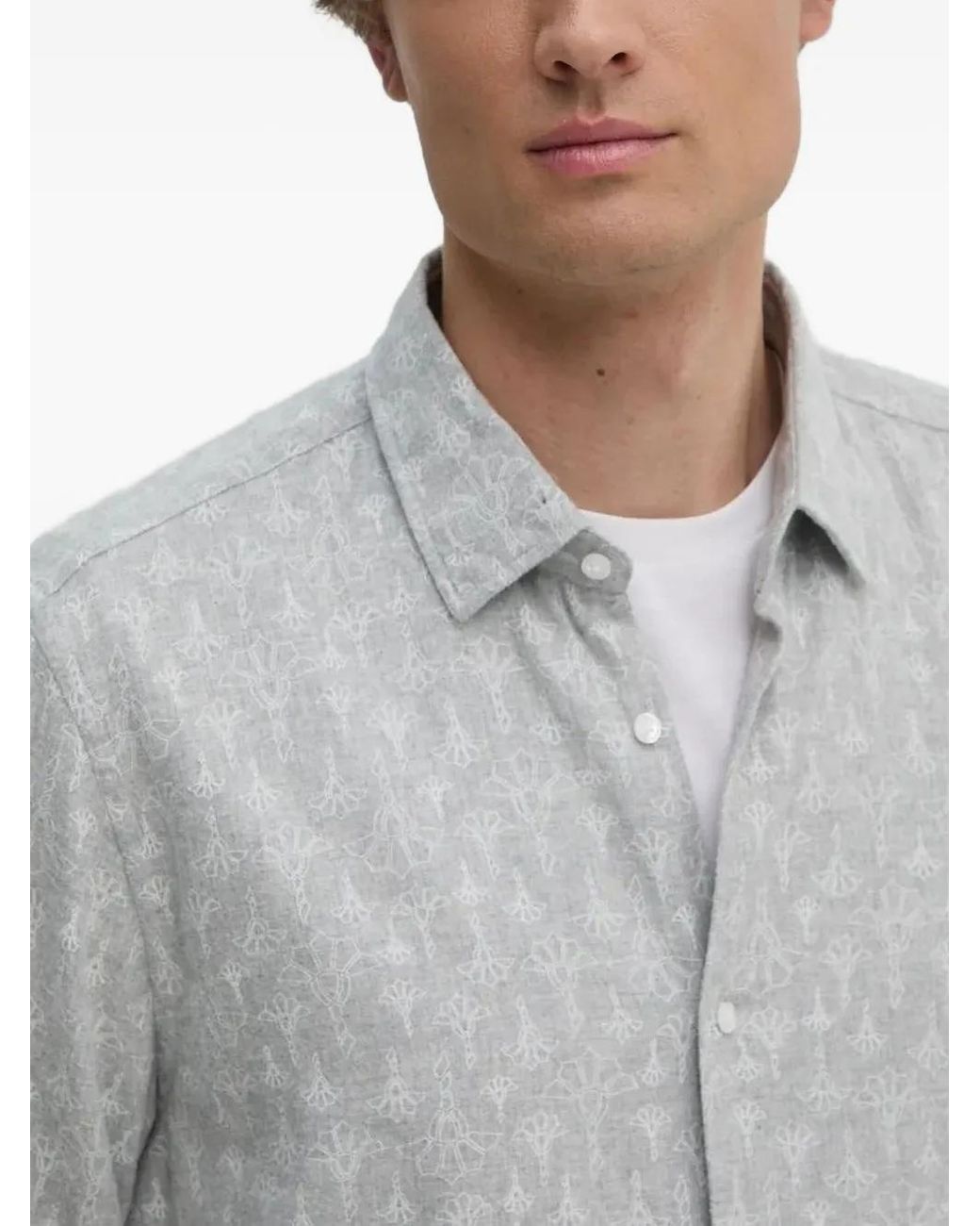 Joop! Gray Patterned Long-Sleeved Shirt for men