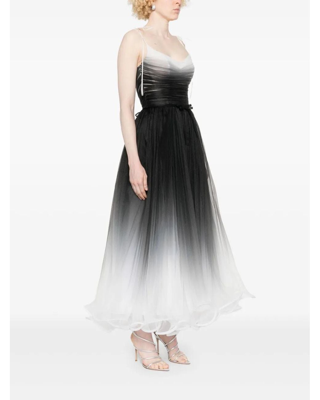 Ana Radu White Gradient-Effect Maxi Dress