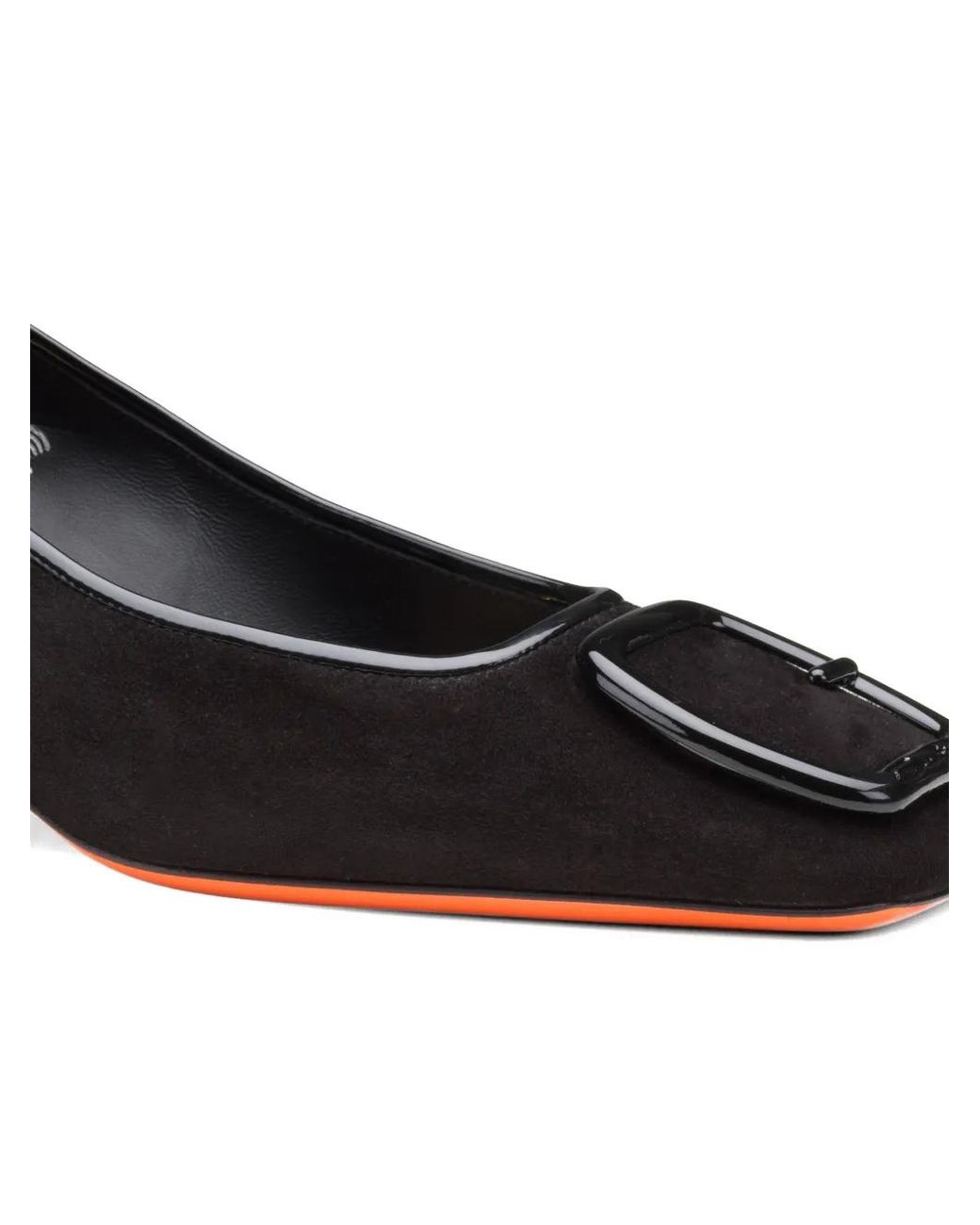 Santoni Black Escarpins En Daim