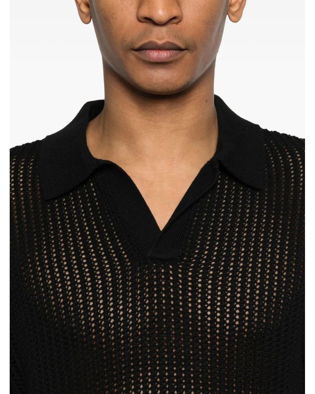 Represent Black Beverly Knit Polo Shirt for men