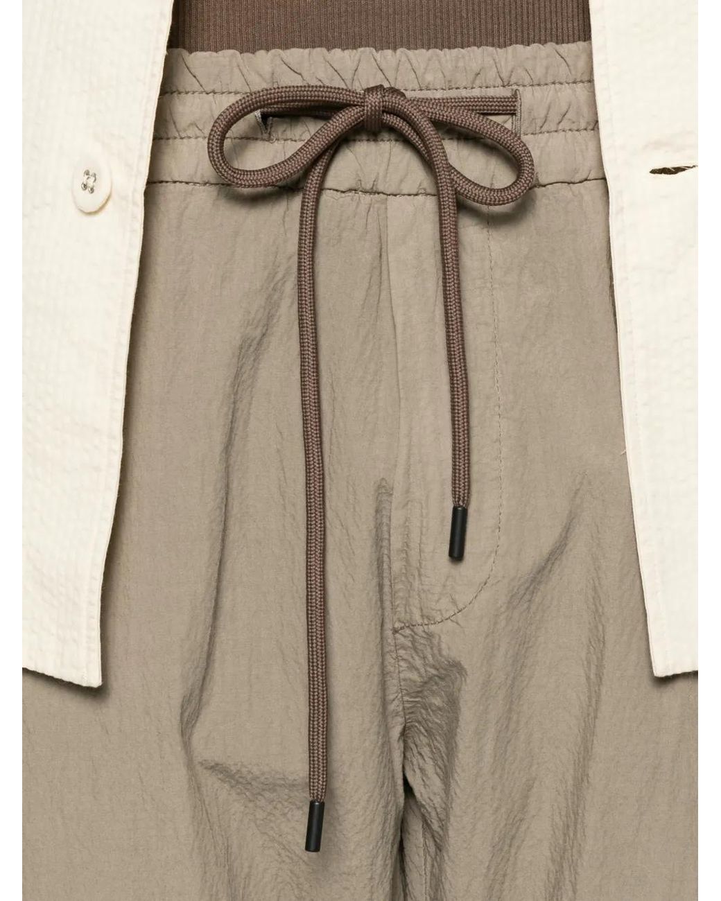 Dondup Gray Drawstring-Waist Trousers for men
