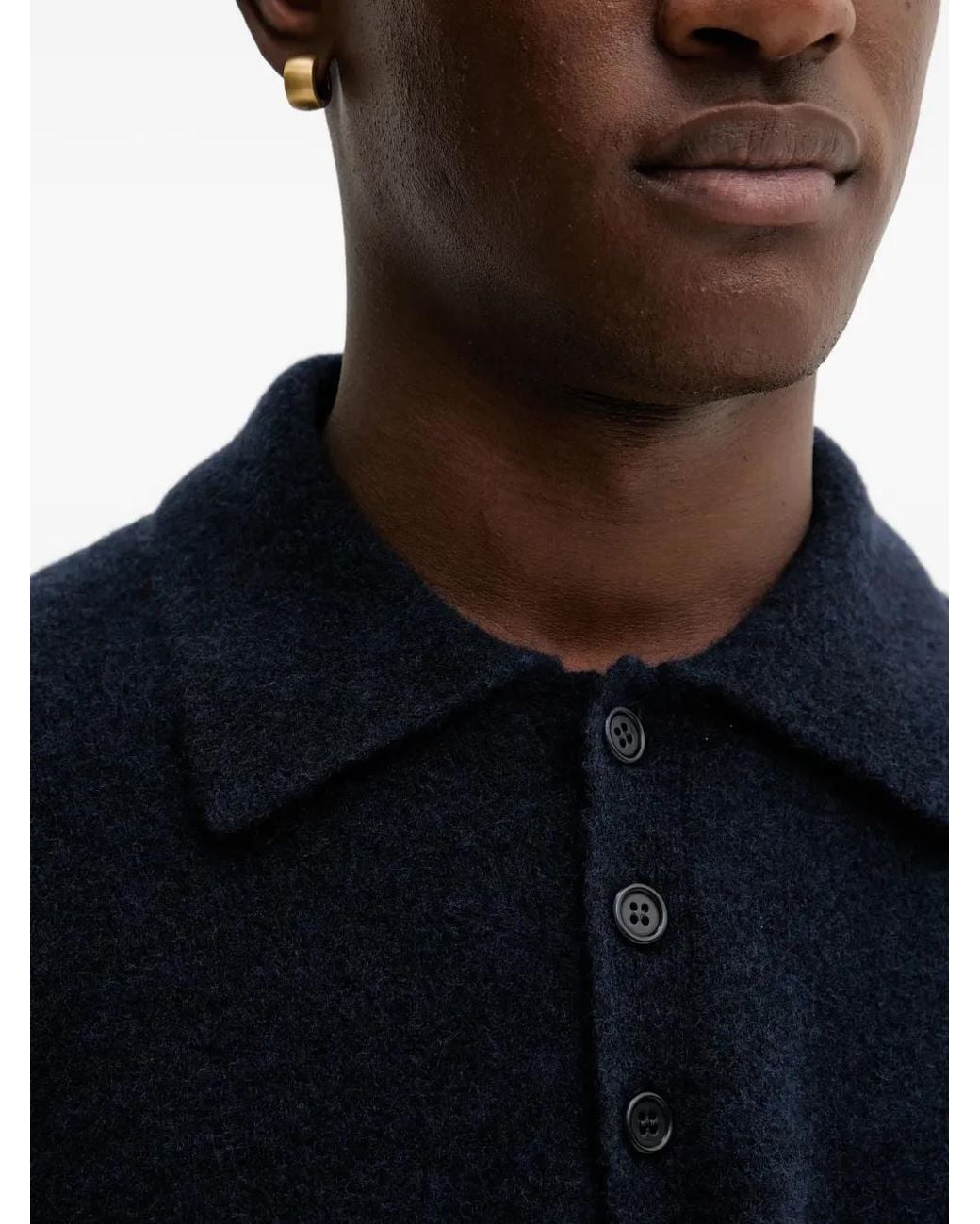 Filippa K Blue Knitted Polo Shirt for men
