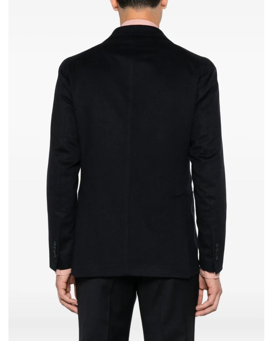Tagliatore Black Double-Breasted Patch-Pocket Blazer for men