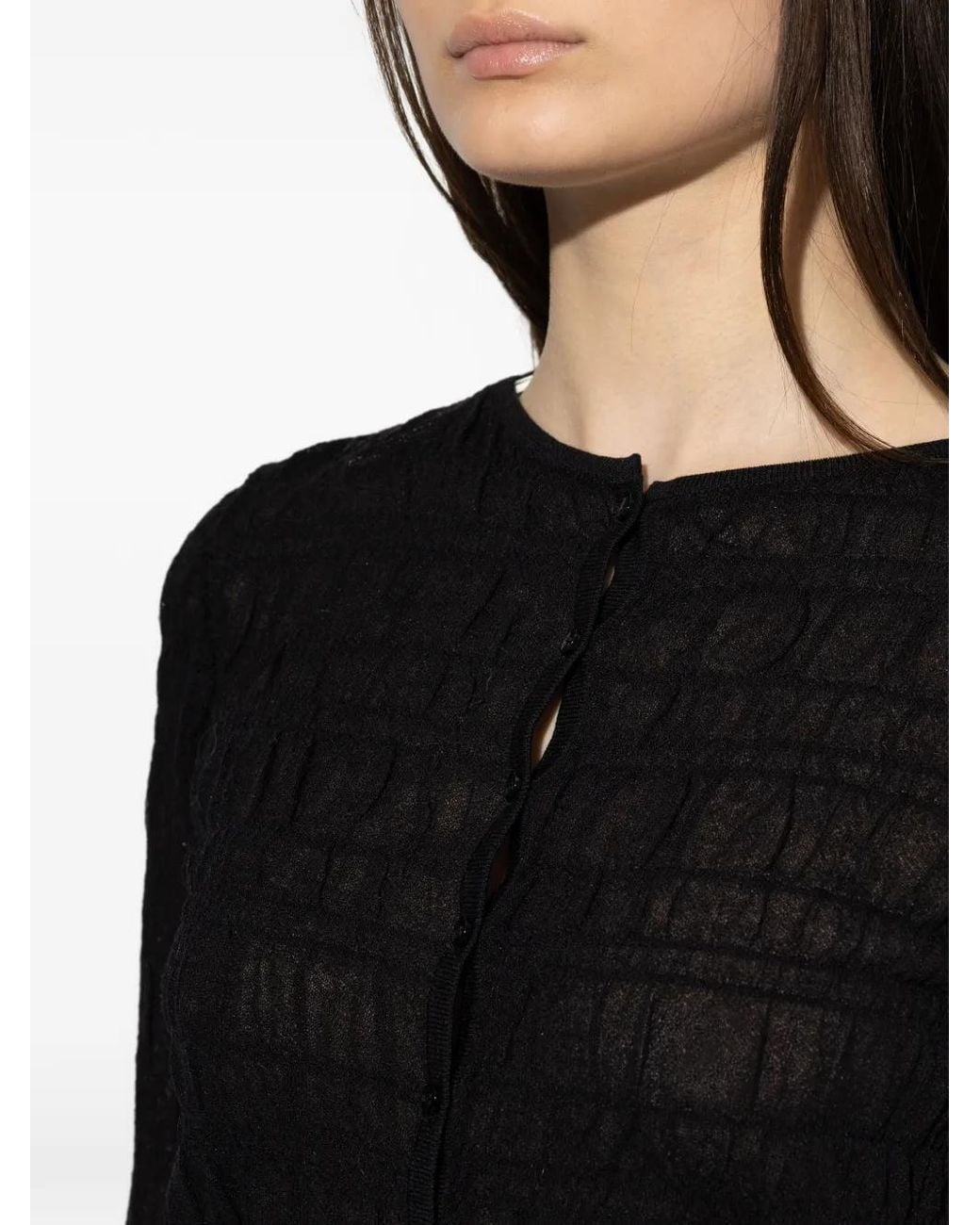 By Malene Birger Black Ebba Ruffled Cardigan