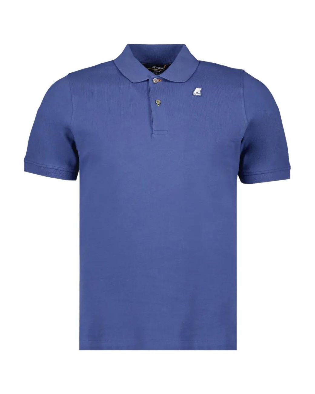 K-Way Blue Two-Button Cotton Polo Shirt for men