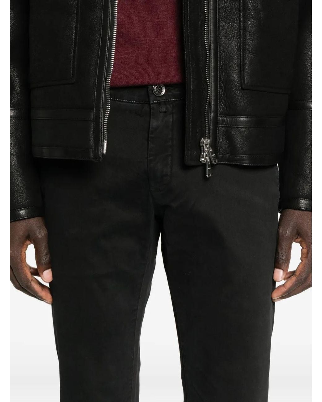 Jacob Cohen Black Cotton Elastane Pants for men