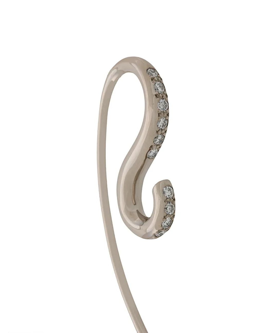 Charlotte Chesnais White 18Kt Petit Hook Diamond Single Earring