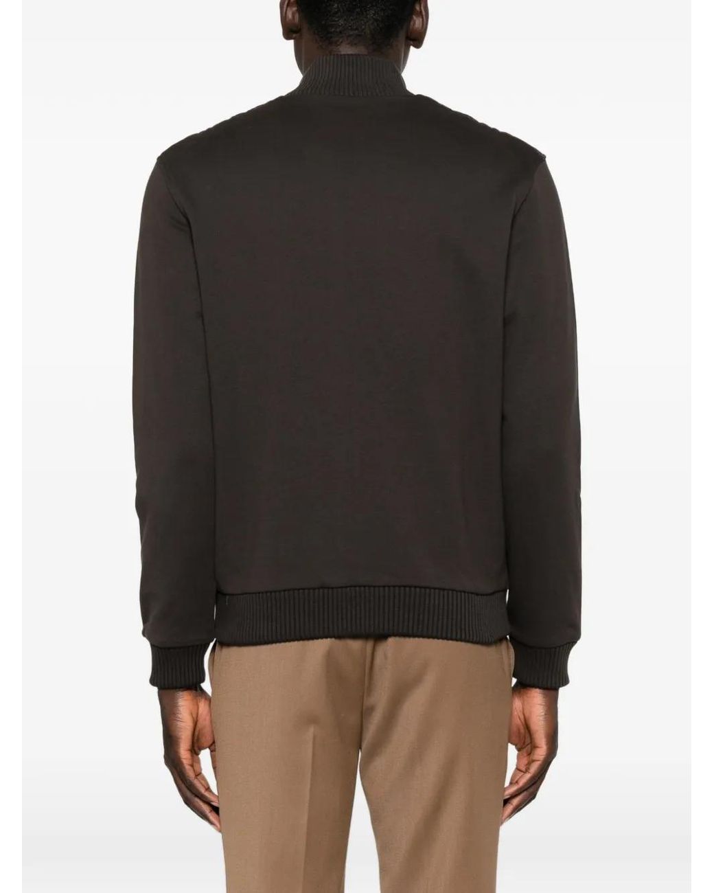 Fay Brown Quilted Zip-Up Jacket for men