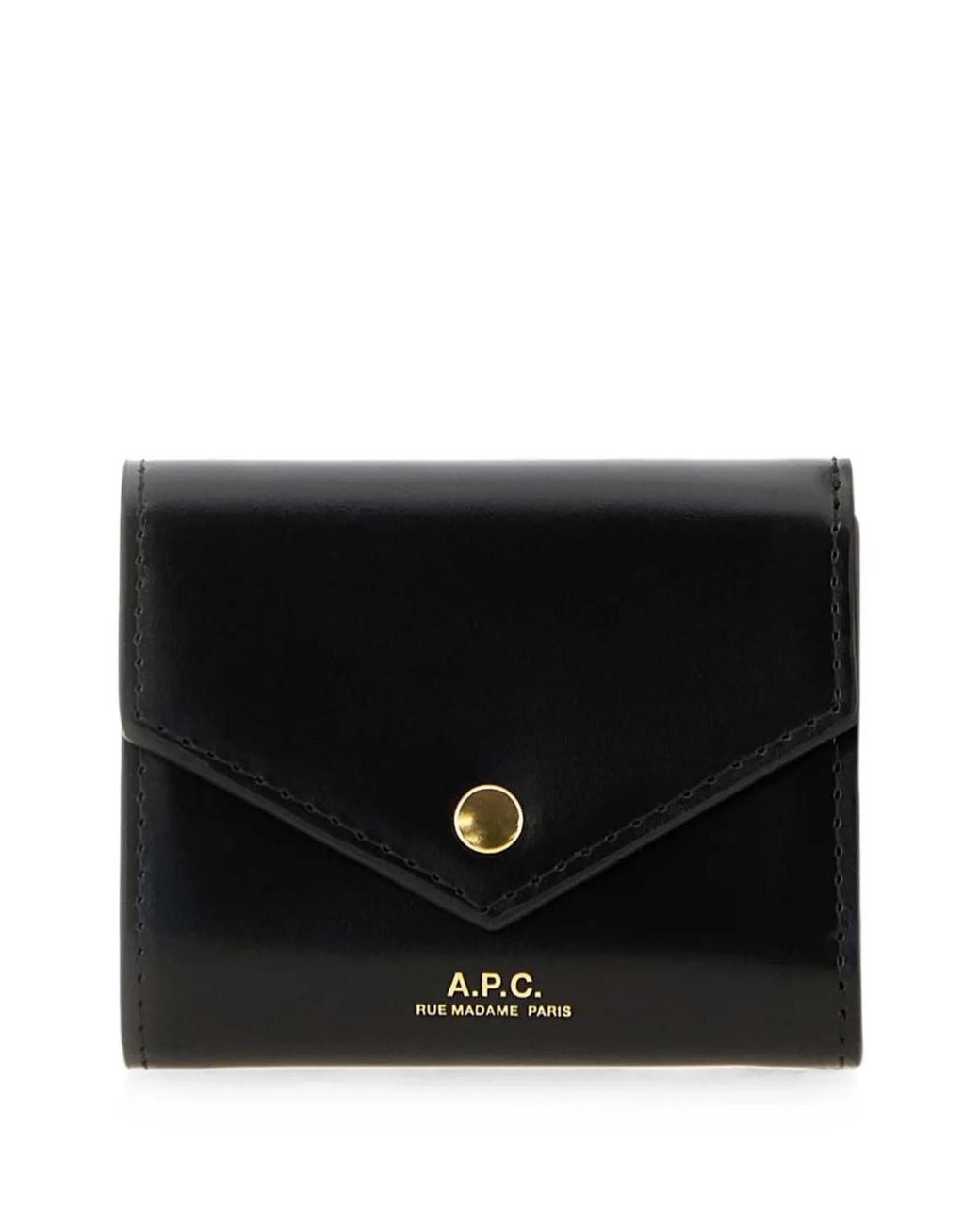 A.P.C. Envelope Leren Portemonnee in het Black