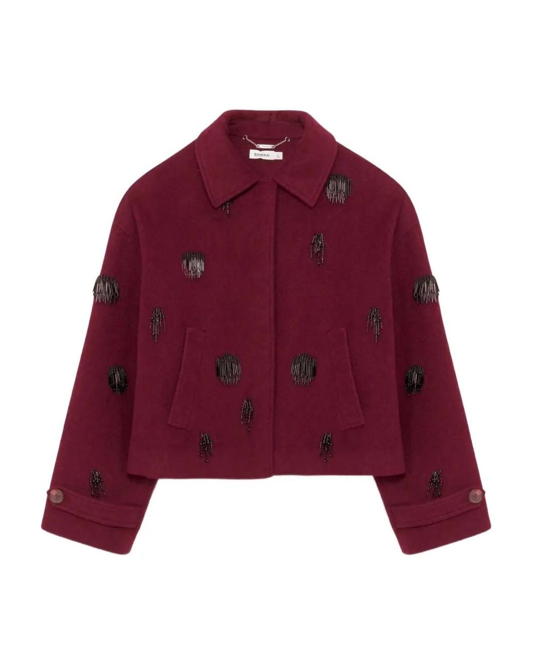 Jonathan Simkhai Red Katya Beaded-Embellishment Jacket