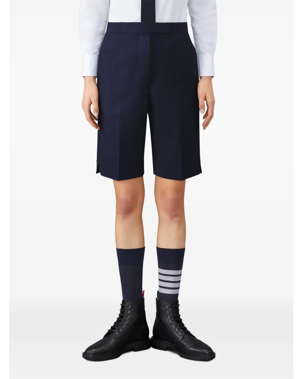 Thom Browne Blue Super 120's Twill Backstrap Bermuda Shorts