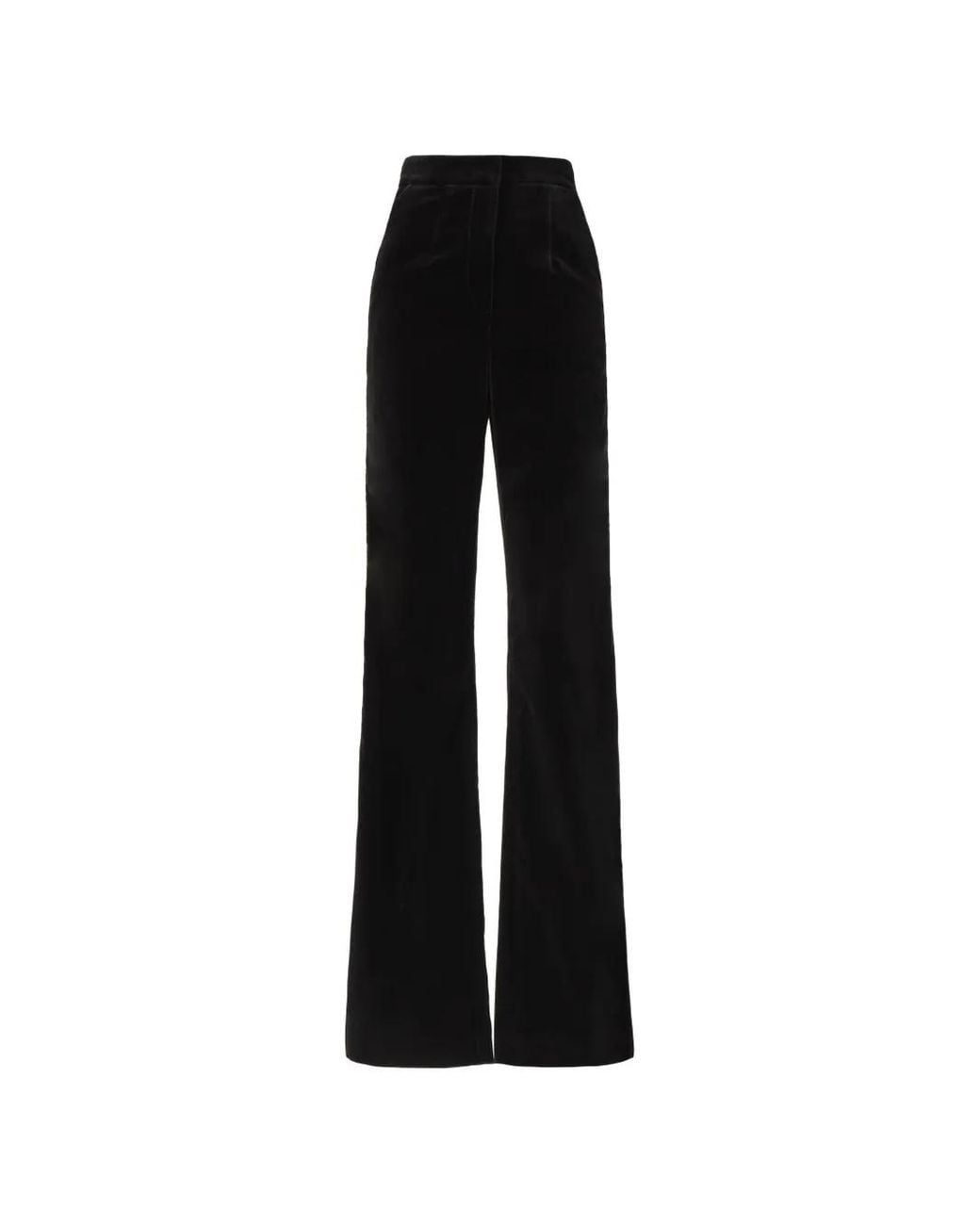 Costarellos Black Avice Velvet Wide-Leg Trousers