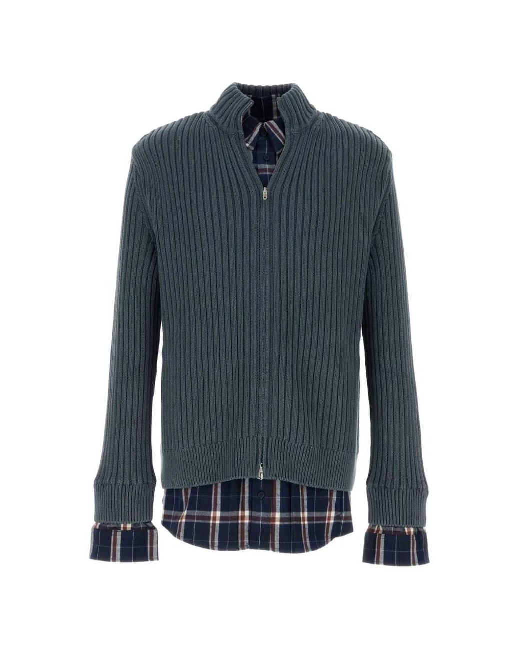 Balenciaga Blue Mock Collar Sweaters for men