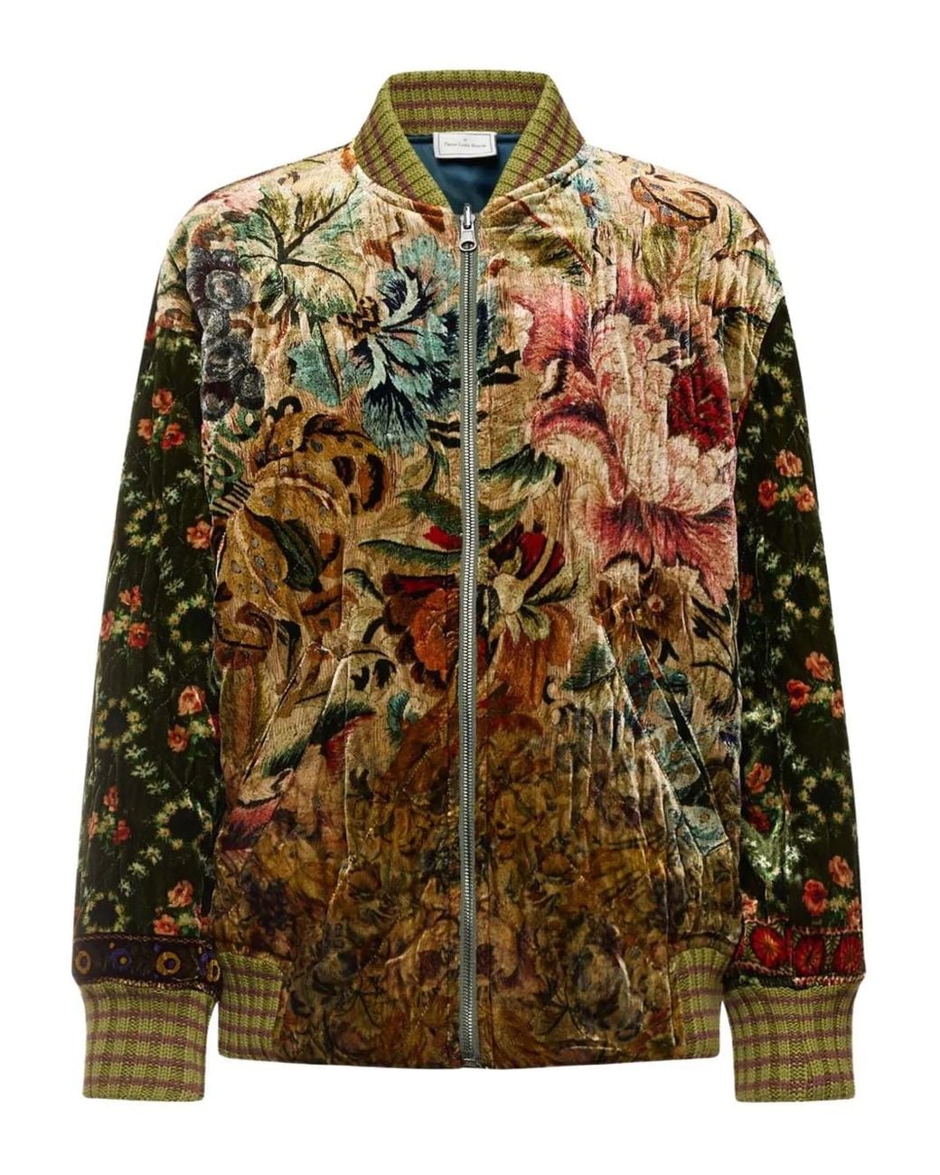 Pierre Louis Mascia Green Floral-Tapestry Velvet Jacket