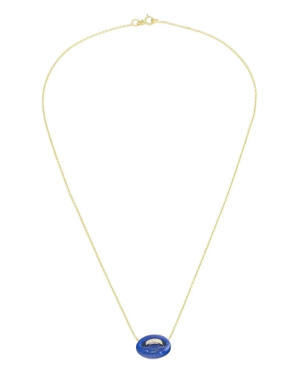 Jenna Blake White 18K Mariner Lapis And Diamond Necklace