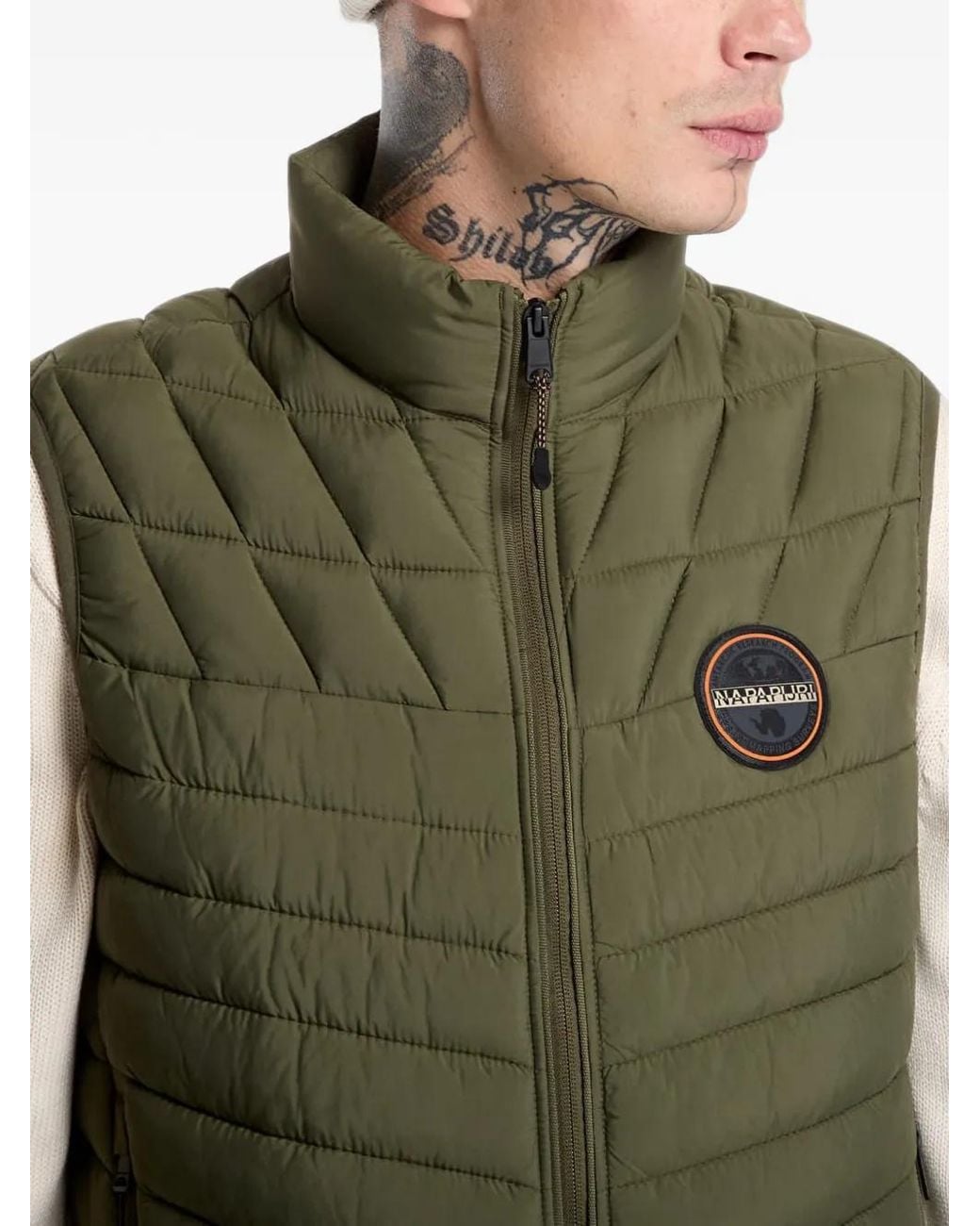 Napapijri Green Lapaz Quilted Gilet for men