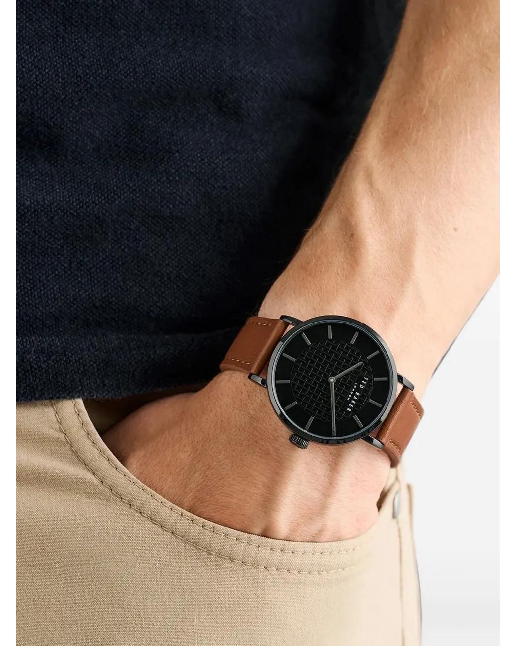 Ted Baker Black Textured-Dial 38Mm Watch for men