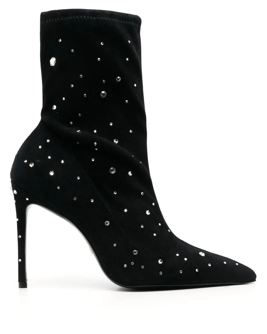 Stuart Weitzman Black 115Mm Crystal-Embellished Ankle Boots